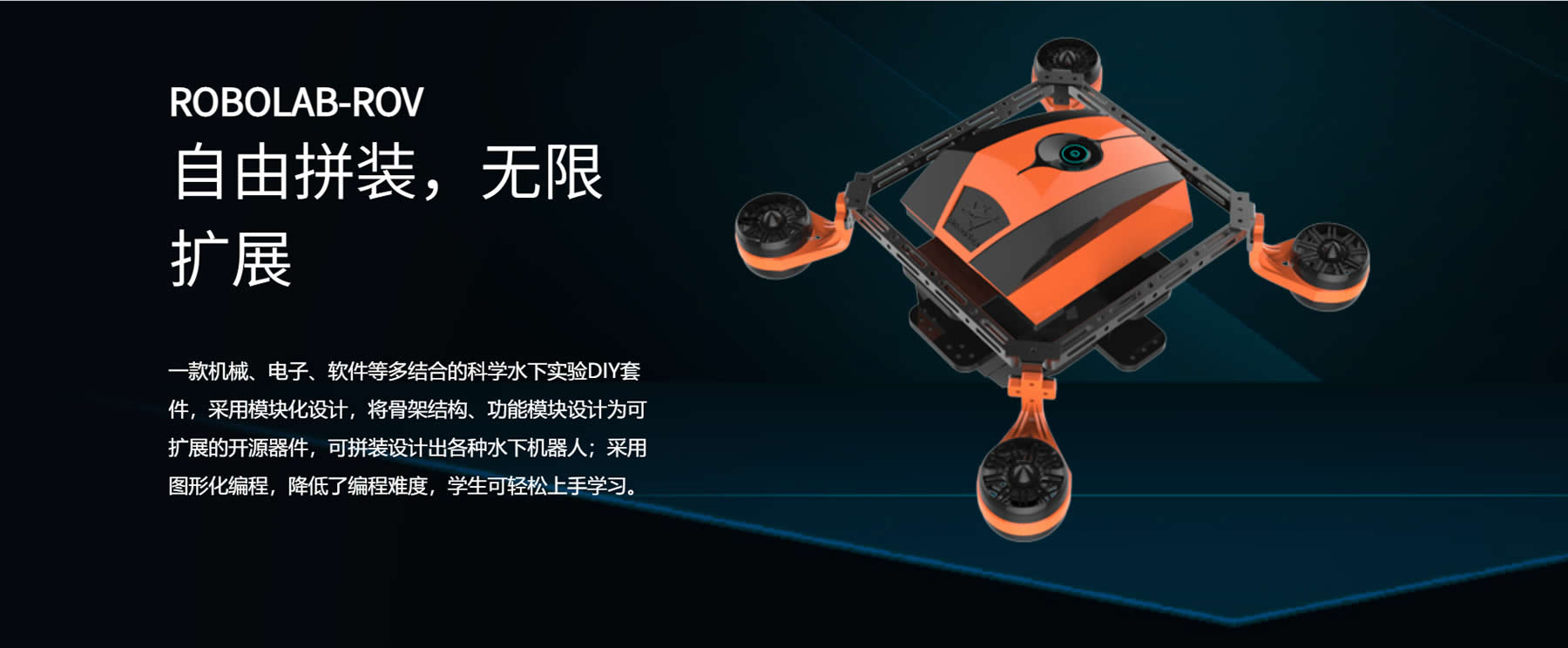 線(xiàn)缆式遥控无人潜水器原型测试机ROBOLAB-ROV